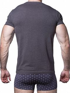 Облегающая футболка из 100% хлопка темно-серого цвета Sergio Dallini RTSDT751-3